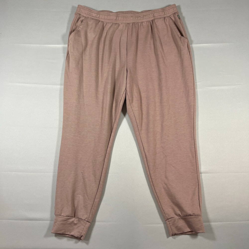 Eddie Bauer Lounge Jogger Pants Womens 2XL Mauve Elastic Waistband Tapered Leg